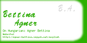 bettina agner business card